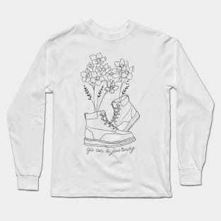 Shoes and flowers simple art Long Sleeve T-Shirt